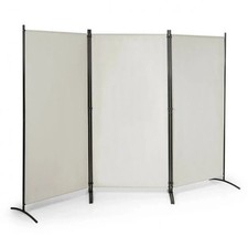 3-Panel Freestanding Wood Room Divider with Durable Hinges Steel Base