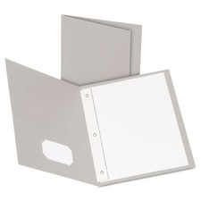 25 Count Gray Two Pocket File Folders 135 Sheet Capacity with Business Card H...