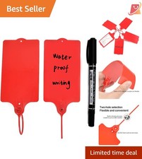 Waterproof Plastic Shipping Tags 100 pcs Writable Locking Labels for Logistics