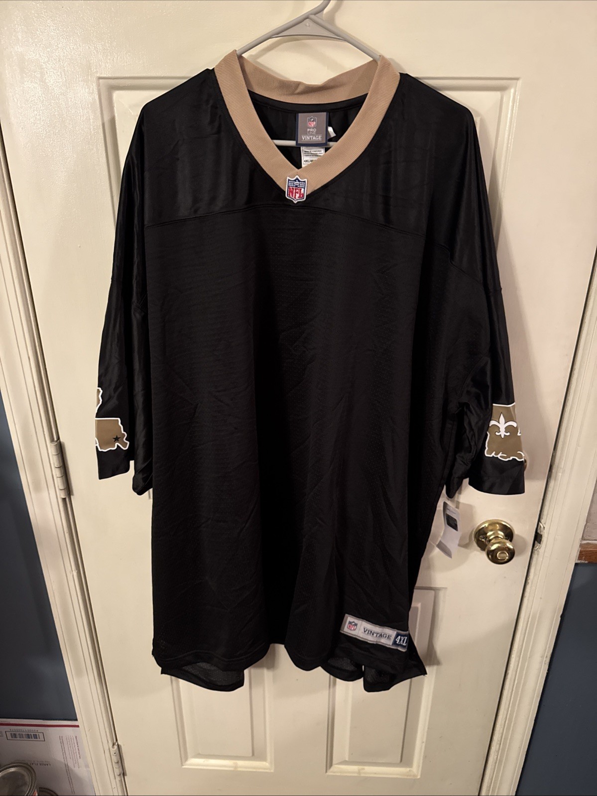 New Orleans Saints NFL Pro Line Vintage Blank Jersey  Black Gold Size 4XL NWT