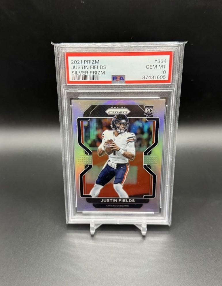 2021 Panini Prizm Justin Fields Silver Rookie Sp PSA 10 #334