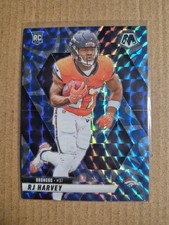 2025 Panini Mosaic - Rookies RJ Harvey #375 Reactive Blue Mosaic Prizm (RC)
