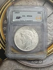 Silver 1923 Peace  Dollar ICG-MS64  Austin Hutto President   TP-9576