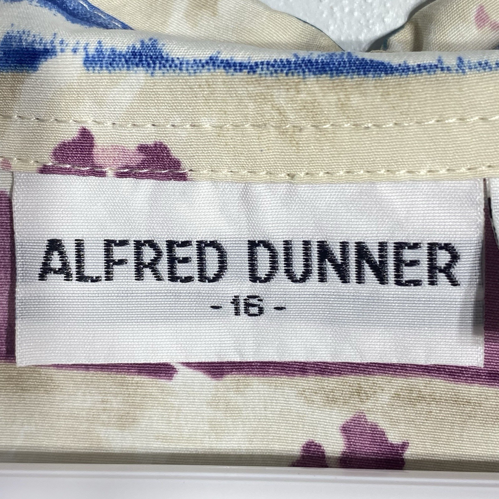 VTG ALFRED DUNNER Womens Plus 16 Multicolor Long Sleeve Collared Pullover Shirt