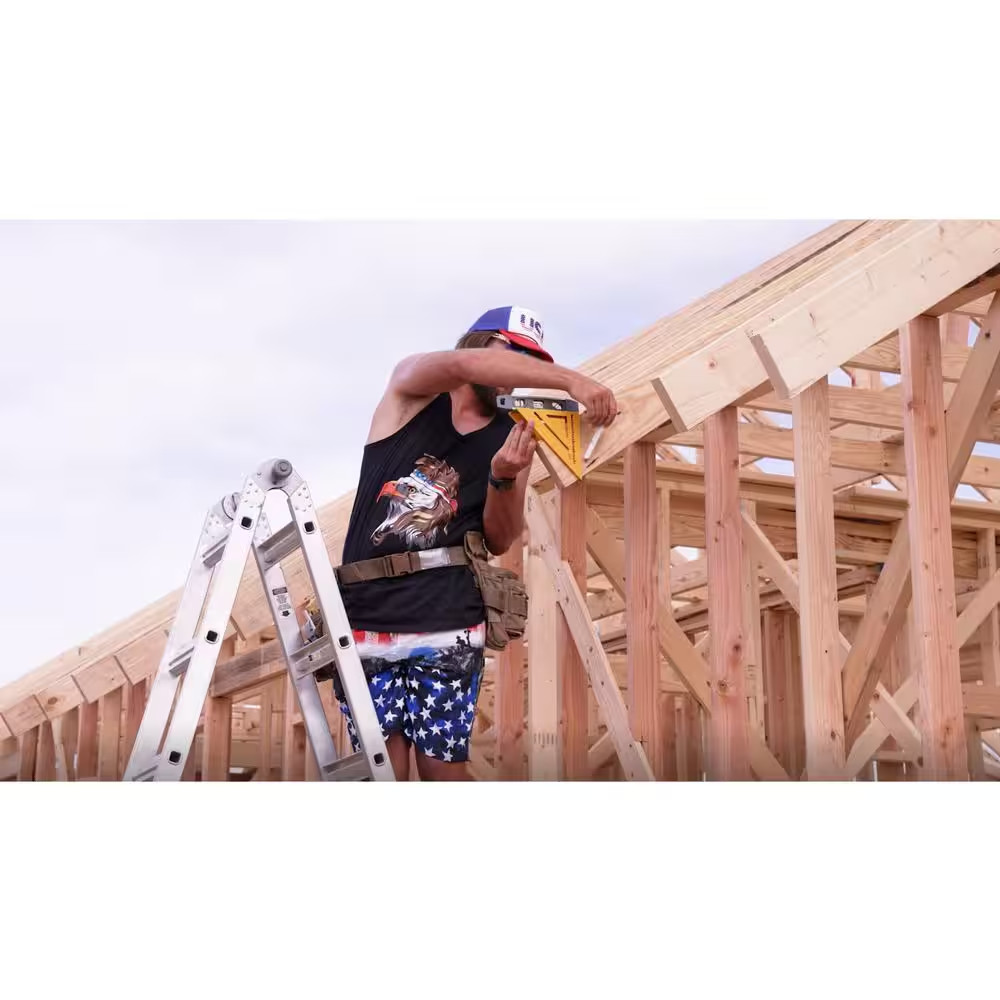 Yellow and Forest Green Double-Sided Rafter Square - 7 in - High Impact Polystyr