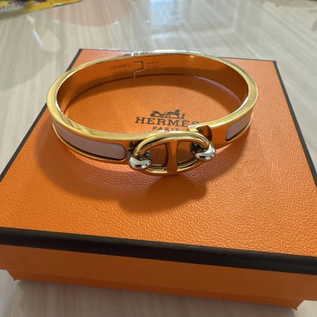 Bracciale Hermès Smalto Mini Click Catena Oro Bianco