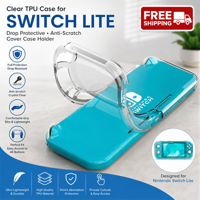 Nintendo Switch Lite Crystal Clear TPU Skin Cover Shell Grip Case For Nintendo