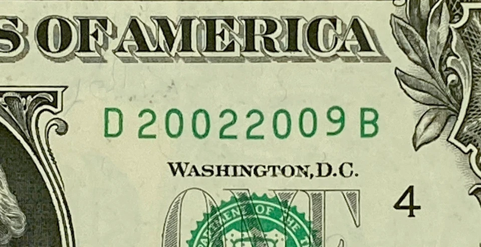 2002 2009 Tombstone Year Note Near Binary Fancy Serial Number $1 Dollar Bill FRN - Image 2 of 4