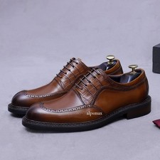 Men Carved Shoes Cowhide Genuine Leather Business Retro Formal Leather Shoes Sz