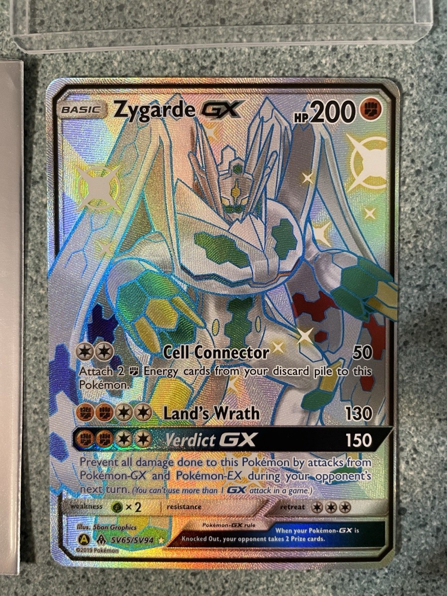 ポケモンカード LP) Pokémon Zygarde GX Shiny Holo Rare; Hidden Fates Full Art SV65