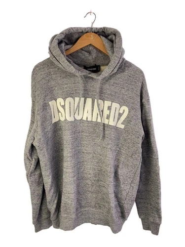 Felpa con cappuccio DSQUARED2 M cotone grigio S74GU0602 usata
