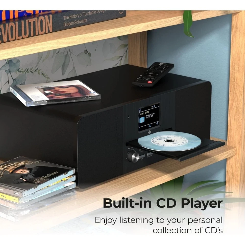 i-box Tempo Hi-Fi CD Player DAB/DAB+ FM Radio Bluetooth 20W Speakers - Black - Image 4 of 4