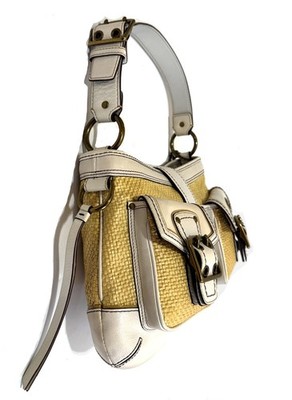 RARE COACH LTD ED VINTAGE Y2K LEGACY STRAW MEDIUM POCKET HOBO BAG