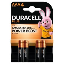 4 x Duracell Plus AAA Power Boost Alkaline- LR03 1.5V Batteries LR03 / MN2400