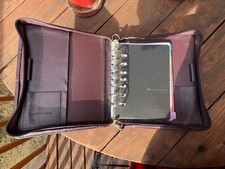 Franklin Covey Leather Planner 8"x10" Leather Burgundy Zip 7 Ring Binder