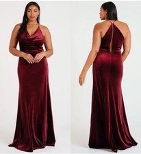 Jenny Yoo Sullivan VELVET Dark Berry Sz4 bridesmaid dress wedding guest