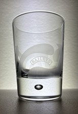 Set of 2 Baileys Rocks Glasses With Bubble In Base