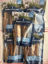 Lot Of 5 Barkworthies Small Dog Bully Sticks Dog Chews 4.0oz. each bag 24
