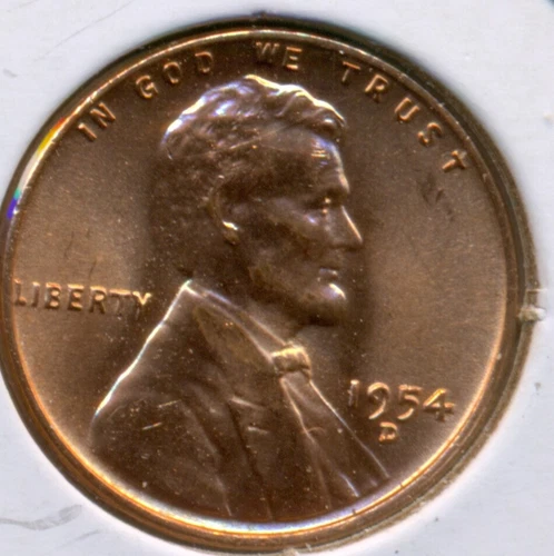 1954-D LINCOLN CENT, GEM BRILLIANT UNCIRCULATED RED. GREAT PRICE!