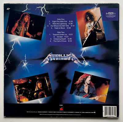 Vtg 80s METALLICA Album RIDE THE LIGHTNING Record 1985