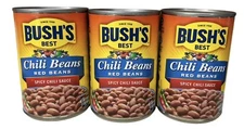 Bush's Best Chili Beans Red Beans in Spicy Chili Sauce 16 oz (3 Pack)