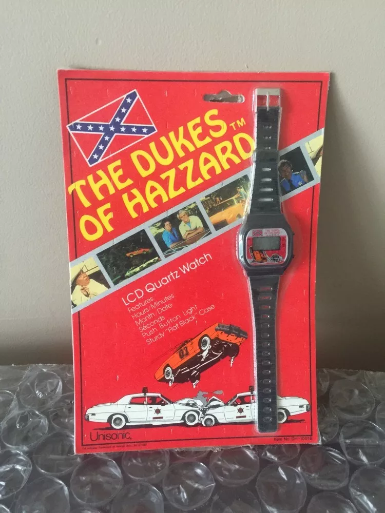 VINTAGE 1981 THE DUKES OF HAZZARD LCD QUARTZ WATCH UNOPENED 1980'S TV TOY