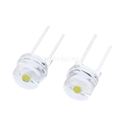 10Pcs NEW 8MM Straw Hat 0.5W LED Light Emitting Diode White LED High Power