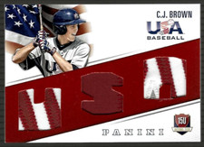 2015 CJ Brown Panini USA Rookie Triple Patch 11/35