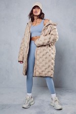 Misspap Oversized Pintuck Detail Longline Puffer Jacket Size Uk 10