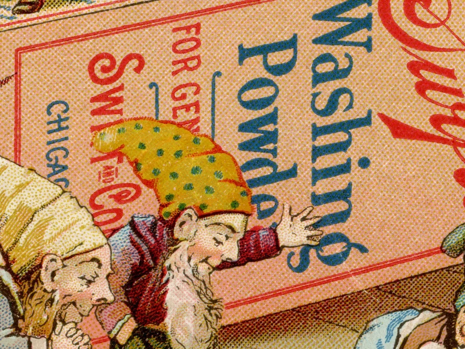 ¡PÓSTER GNOMO VINTAGE! (hasta 24 x 36) - Polvo de lavado - Lavandería - Cocina - Arte Foto 4 de 4