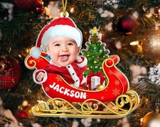 Personalized Baby Picture Ornaments, Baby's First Christmas, Christmas Ornament