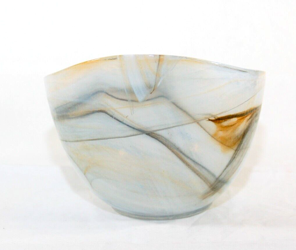 Smoky Swirl asymmetrical art glass decorative gray/brown bowls set 2 eBay