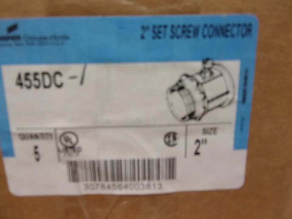 Cooper Crouse Hinds 455DC 2" Juego Tornillo Macho Adaptador Conector Caja De 5 Foto 4 de 4