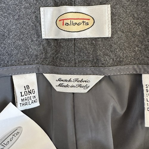 NWT Talbots Plus 18 Tall Wool Pants Italian Stretch Flannel High Waist Lined - Picture 9 of 12