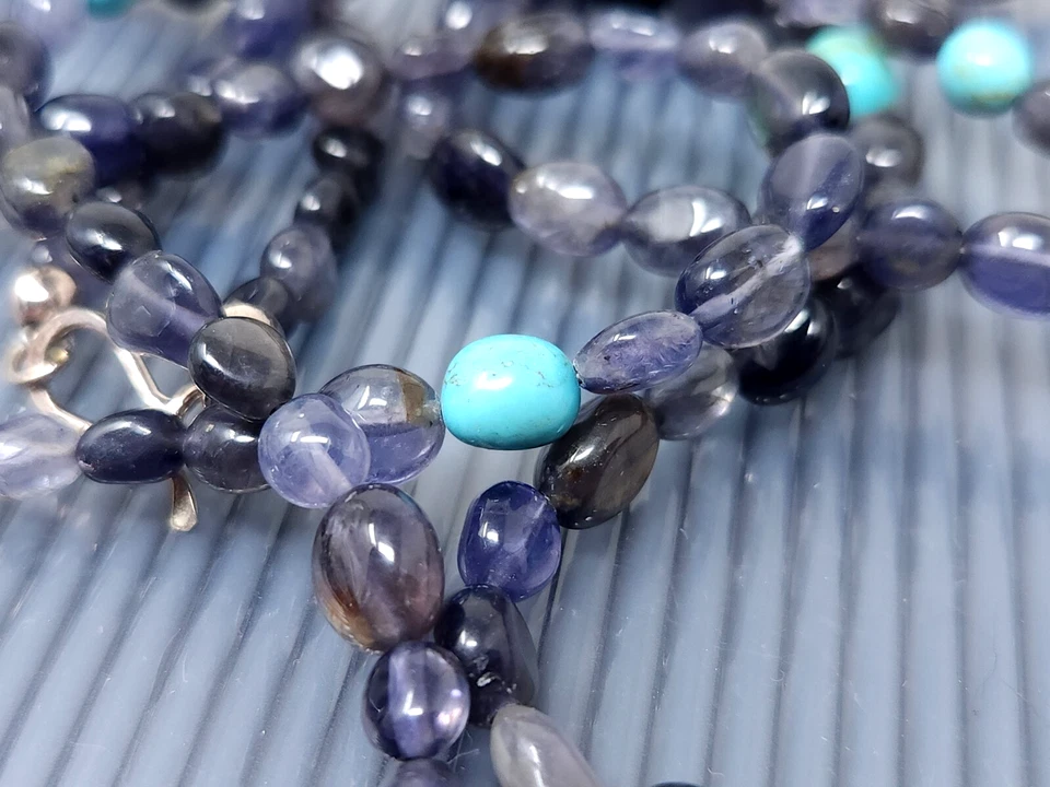 Collar DTR Jay King Plata Esterlina Amatista Turquesa Cuentas Extra Largo 56" Foto 2 de 4