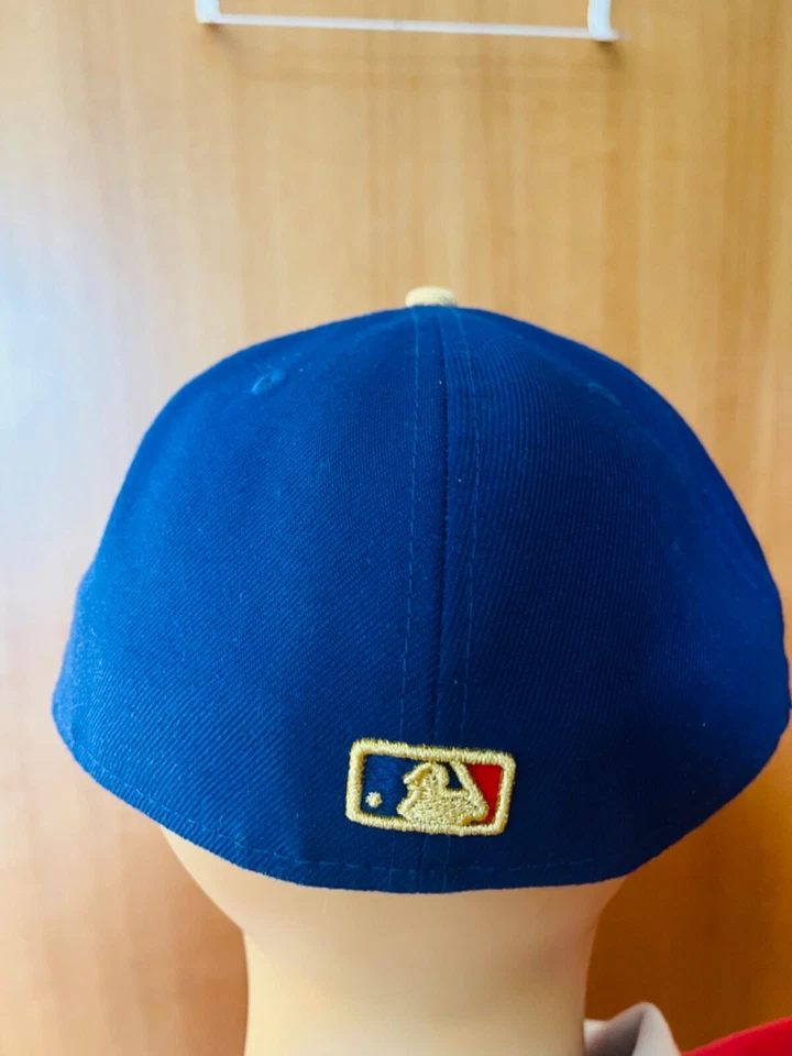 NEW ERA 59 FIFTY LOW PROFILE LA DODGERS GOLD PROGRAM FITTED MENS HAT SZ 7 3/4 - Image 3 of 4