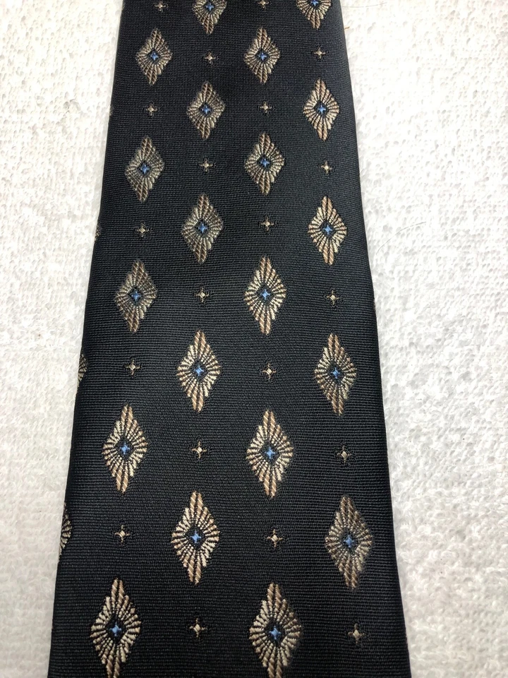 CORBATA BELLINI HOMBRE NEGRA CON ORO Y AZUL 3,75 X 58 Foto 3 de 4