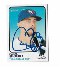 Toronto Blue Jays CAVAN BIGGIO  Signed 2022 Topps Heritage Card #338