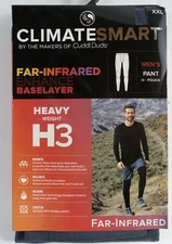 Cuddl Duds Climatesmart Men Base Layer Pants XXL Performance  Far Infrared Gray