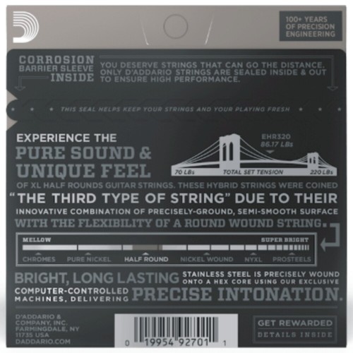 D'Addario XL Half Rounds Electric Guitar Strings - choice of 4 gauges - Picture 5 of 11