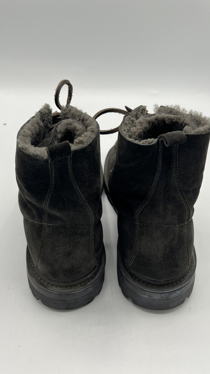 MONCLER BROWN SUEDE SHEARLING COMBAT BOOTS Size 42/9 | eBay