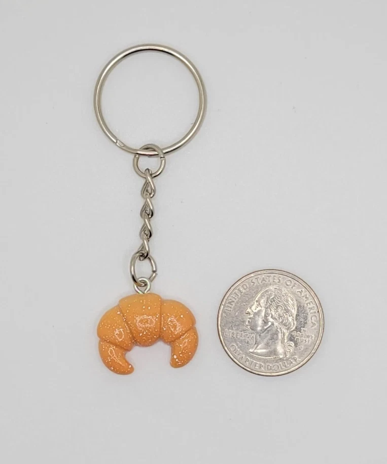 Llavero de panadería 3 piezas, encanto de panadería, croissant, baguette, llavero gofre, pan Foto 4 de 4