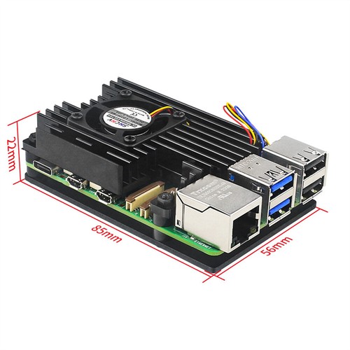 Etui de protection en aluminium pour cartes mères Raspberry pi 5 avec ventilateur de refroidissement - Photo 6/9