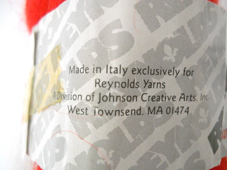 Vintage Reynolds Frivoli Yarn Mohair Wool Nylon Red  90 yards - Image 4 of 4