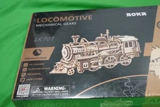 Rokr Locomotive Steam Train Mechanical Gears LK701 3D Wooden Puzzle NEW SEALED