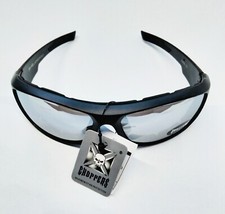 Choppers Padded Foam Sunglasses Motorcycle Black Smoke Lens. Silver Glass