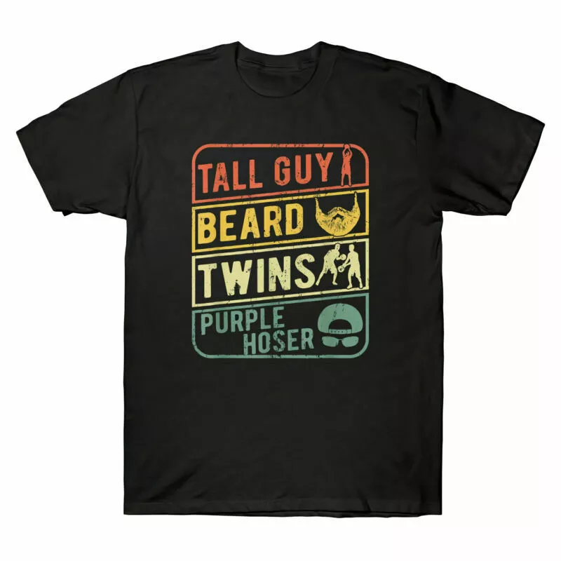 Vintage TALL GUY BEARD TWINS PURPLE HOSER Men s T Shirt Funny