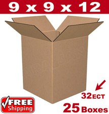 25 - 9x9x12 Cardboard Boxes Mailing Packing Shipping Box 32ECT Corrugated Carton