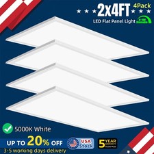 4PCS 2X4 LED Flat Panel Light 75W Dimmable Drop Ceiling Recessed Troffer Fixture