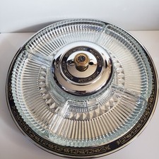 Vtg Mcm Kromex Chrome Glass Divided Lazy Susa...